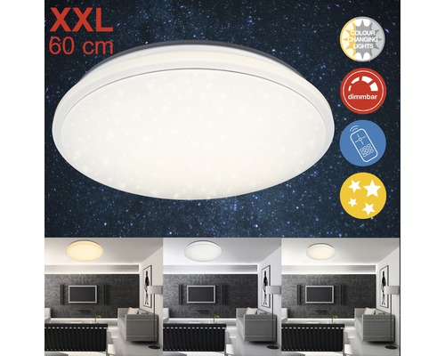 LED plafondlamp 50W 4000 lm 3000-6000 K Ø 60 cm ster decor wit + afstandsbediening + nachtlampfunctie
