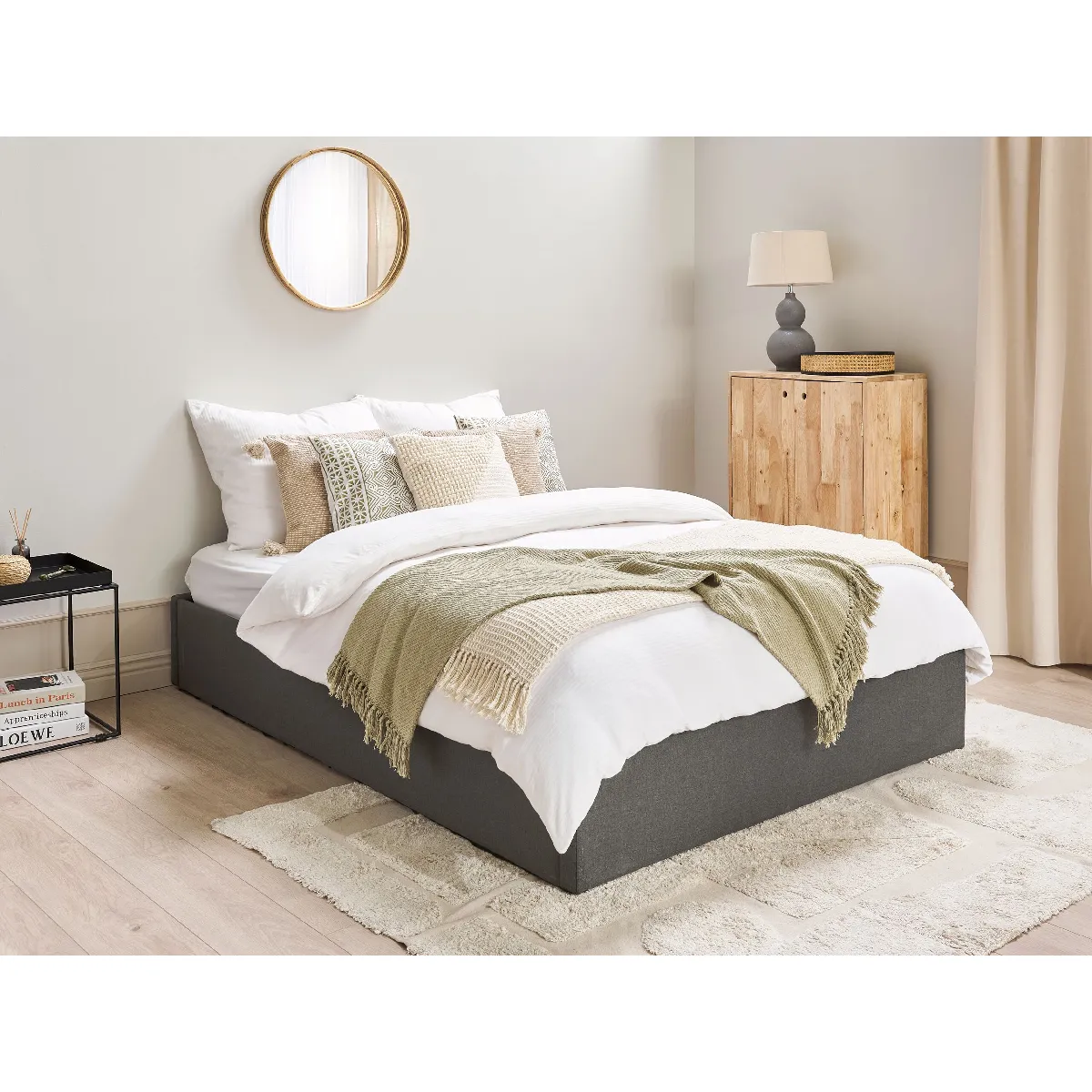 BELIANI DINAN 140x200 cm - Gris foncé