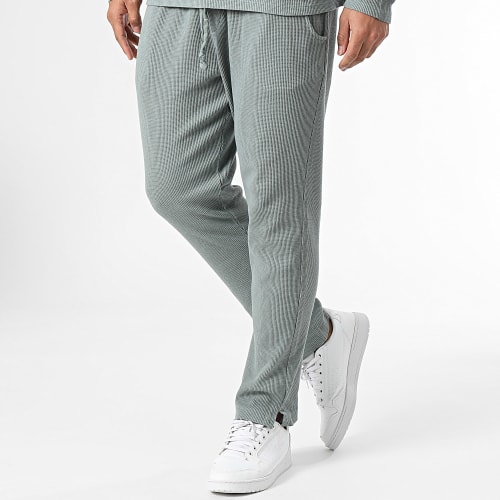 Ensemble Polo Manches Longues Et Pantalon Jogging Vert Gris