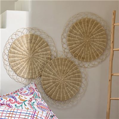 Décorations murales en osier - Lot de 3