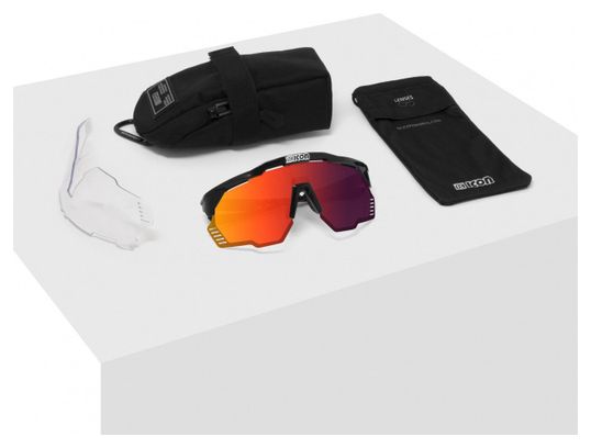 Scicon Sports Aeroshade Kunken Lunettes De Soleil De Performance Sportive (Scnpp Multimorror Rouge/Compagnon De Carbone)