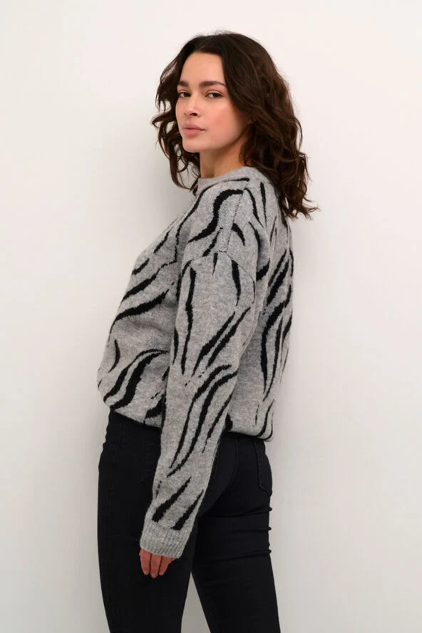 Kaffe KAbillie Knit Pullover Grey melange / black