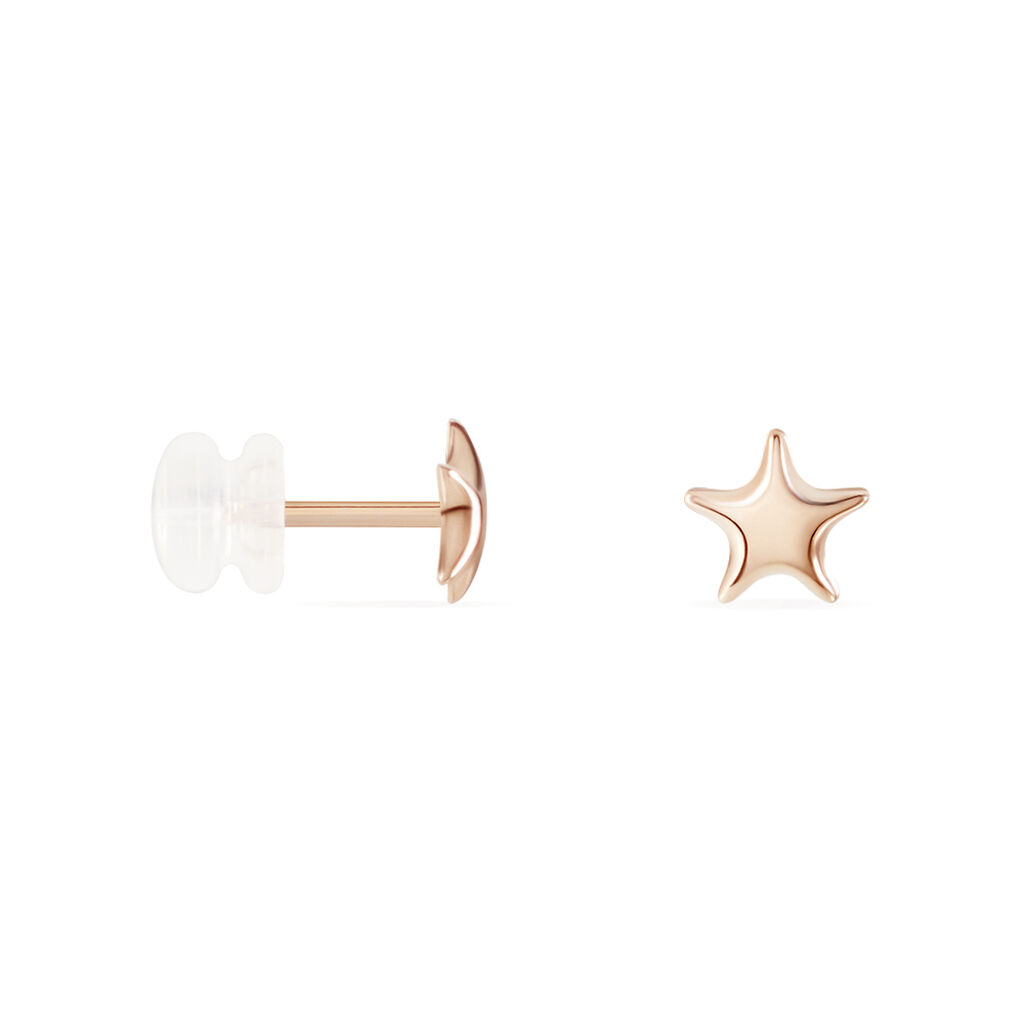Boucles D'oreilles Puces Or Rose Lison Alphonsine
