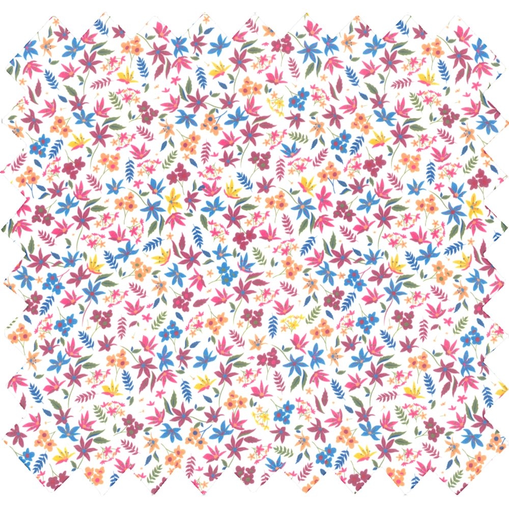 Coupon Tissu 1 M Fleuri Terra Cotta Crème Ex1066