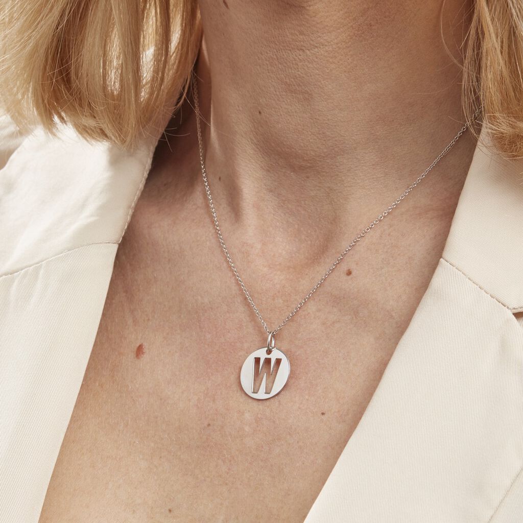 Pendentif Elio W Argent Blanc