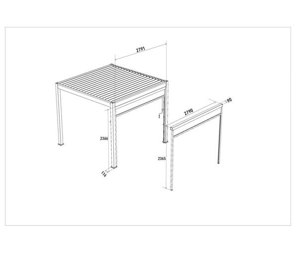 Weide Sonnenrollo für Deluxe/Classic Pergola,