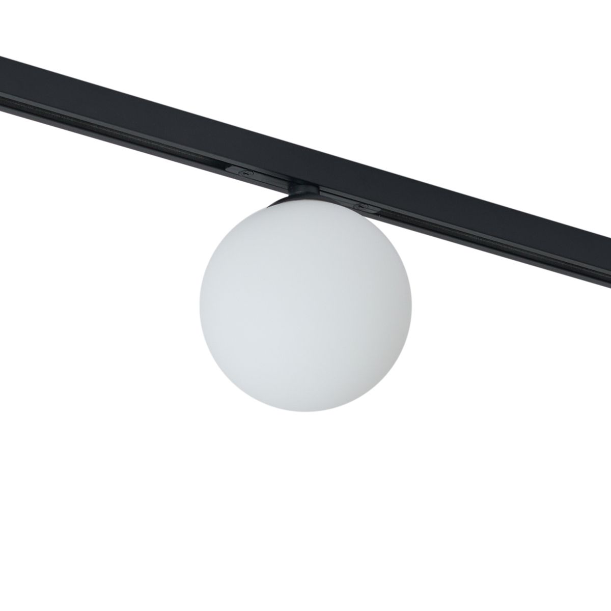 Moderne plafondlamp zwart met wit glas voor railsysteem 1-fase - Slimline Eira