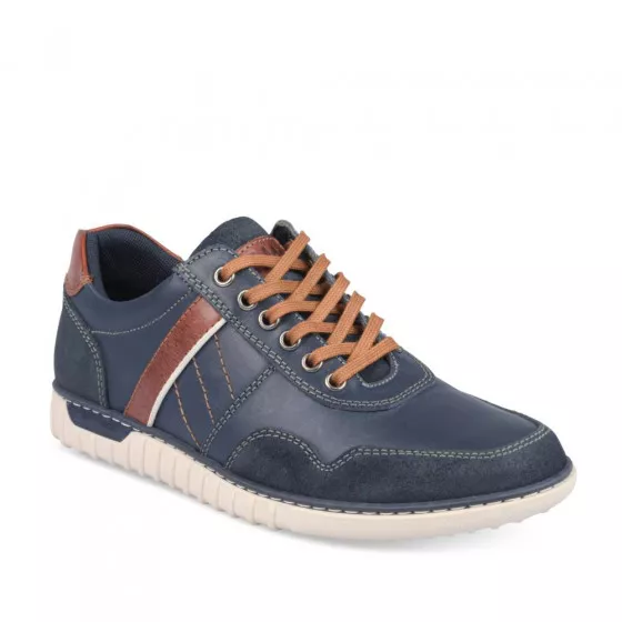 Derbies MARINE DENIM SIDE CUIR