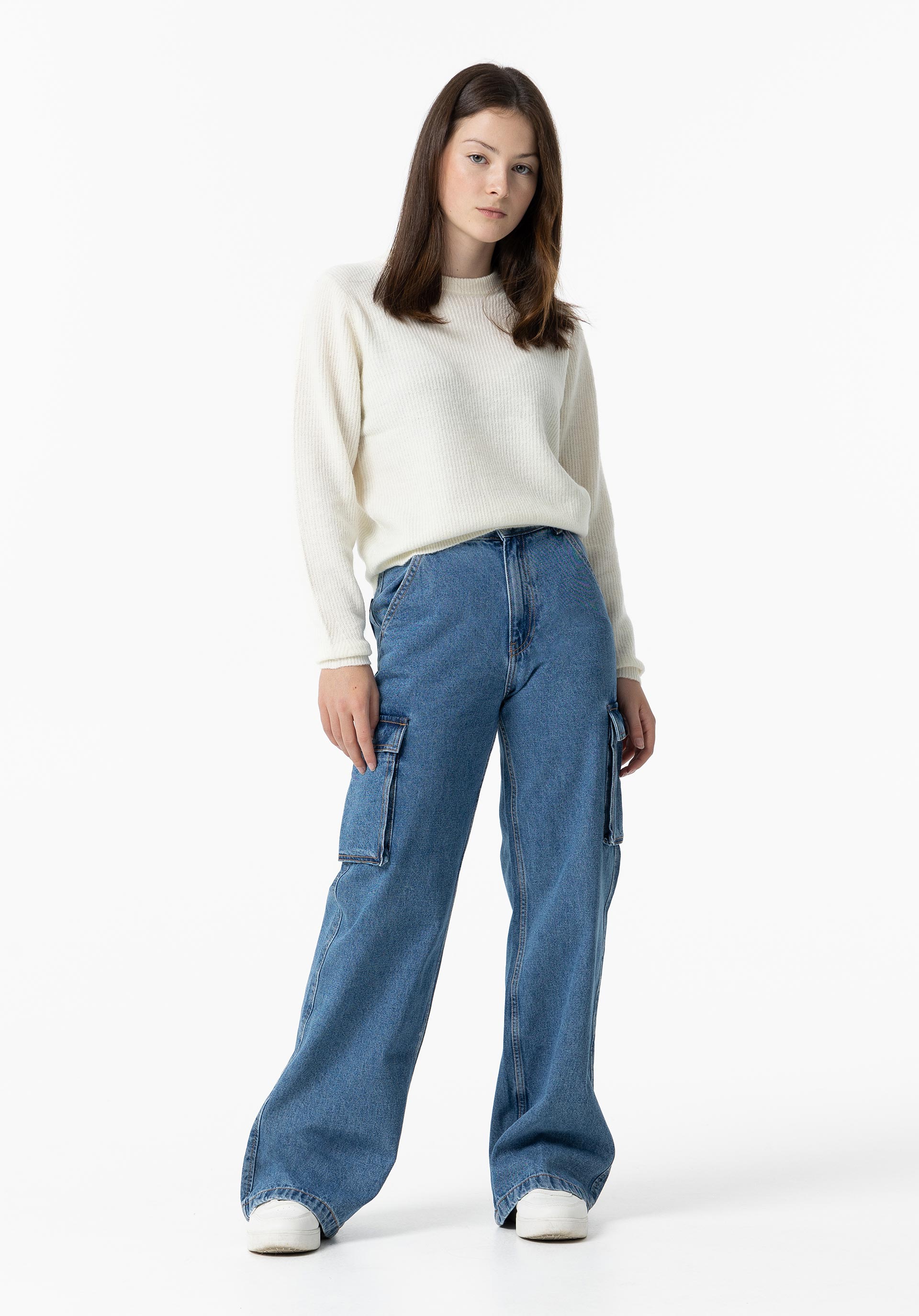 Jeans Piper Cargo Cintura Alta