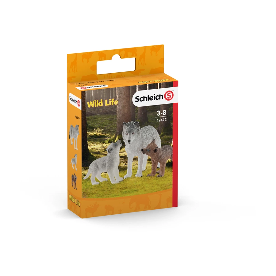 schleich® Wolfsmutter mit Welpen 42472