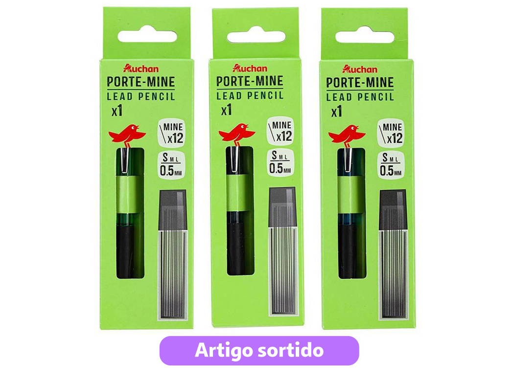 LAPISEIRA E 12 MINAS AUCHAN 0.5MM CORES SORTIDAS