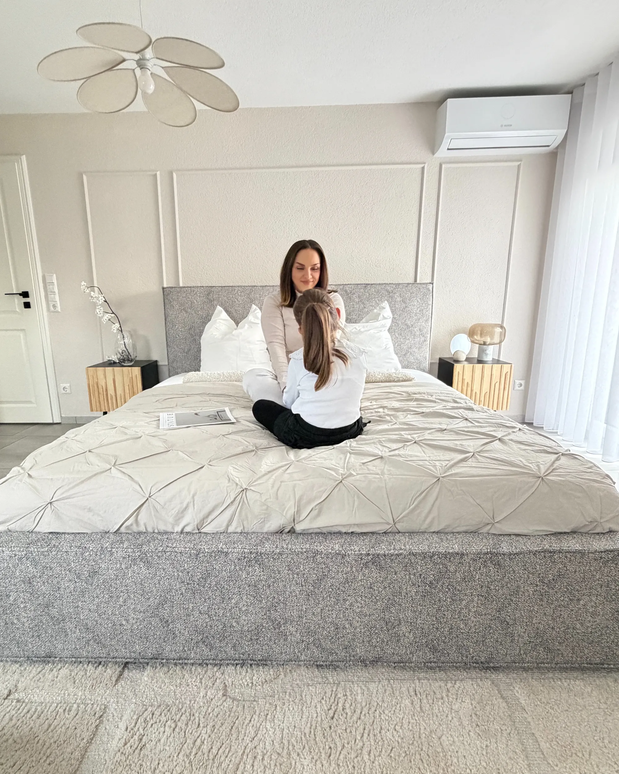 Bed met opbergruimte Gebreid velours MOISSAC 180 x 200 cm Zwart/wit
