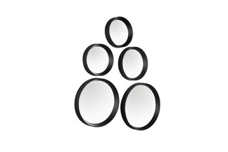 Dekospiegel Vivien 5er Set schwarz-goldfarbig