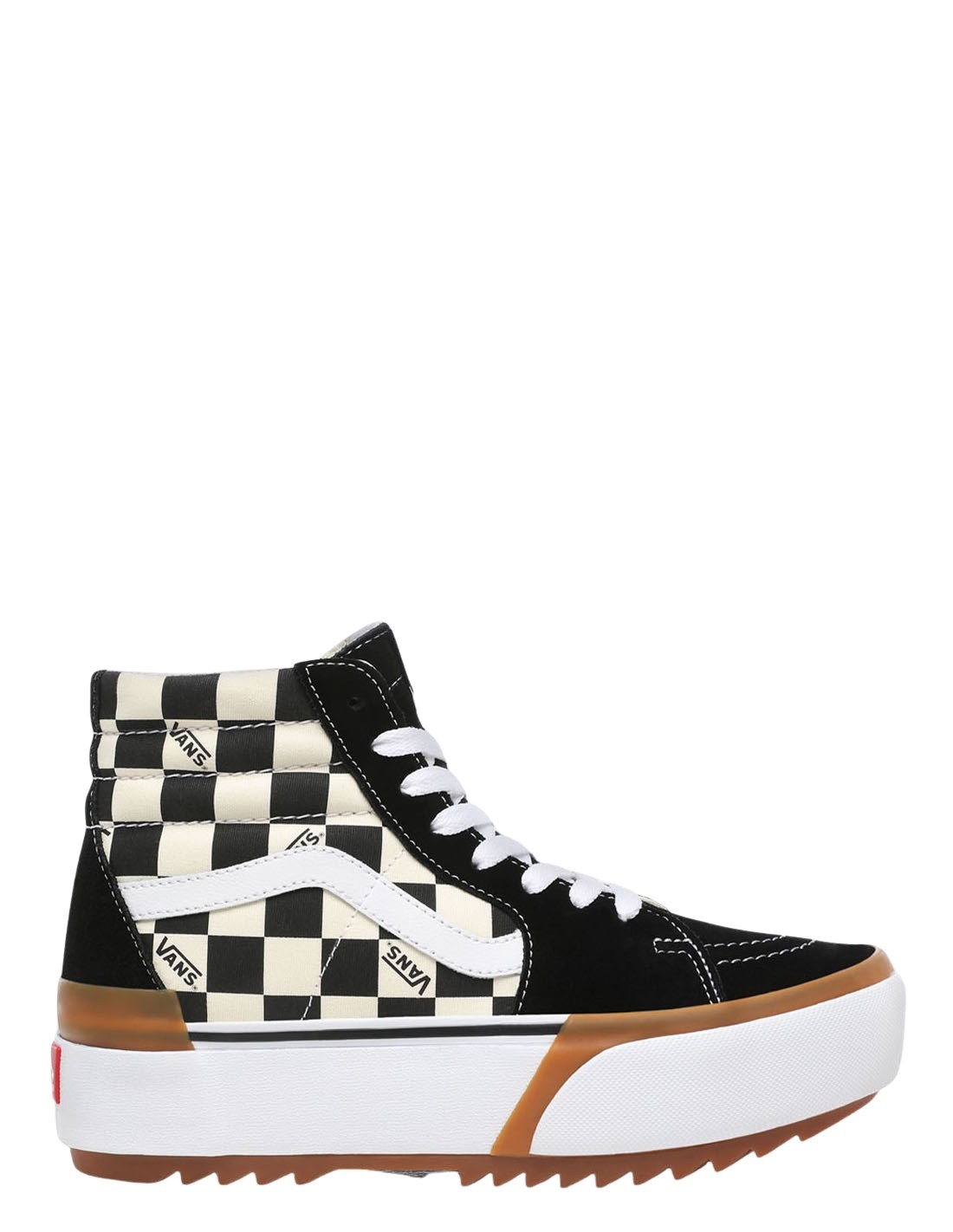 vans Sneakers compensées femme ua sk8-hi stacked (checkerbord) blanc/noir