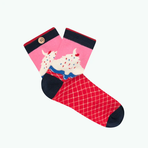 Chaussettes Lila & Marine rose