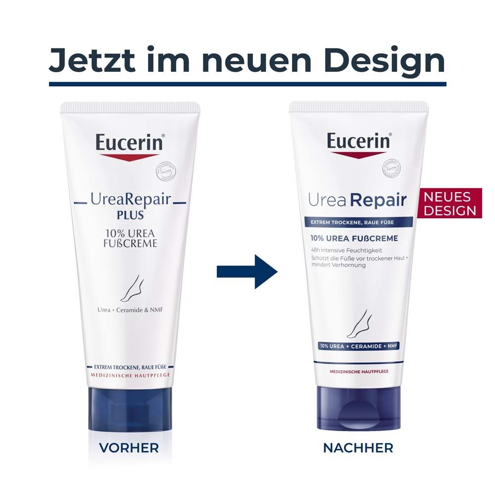 Eucerin® UreaRepair 10% Urea Fußcreme – Intensive Pflege und Feuchtigkeit für trockene bis extrem trockene Füße