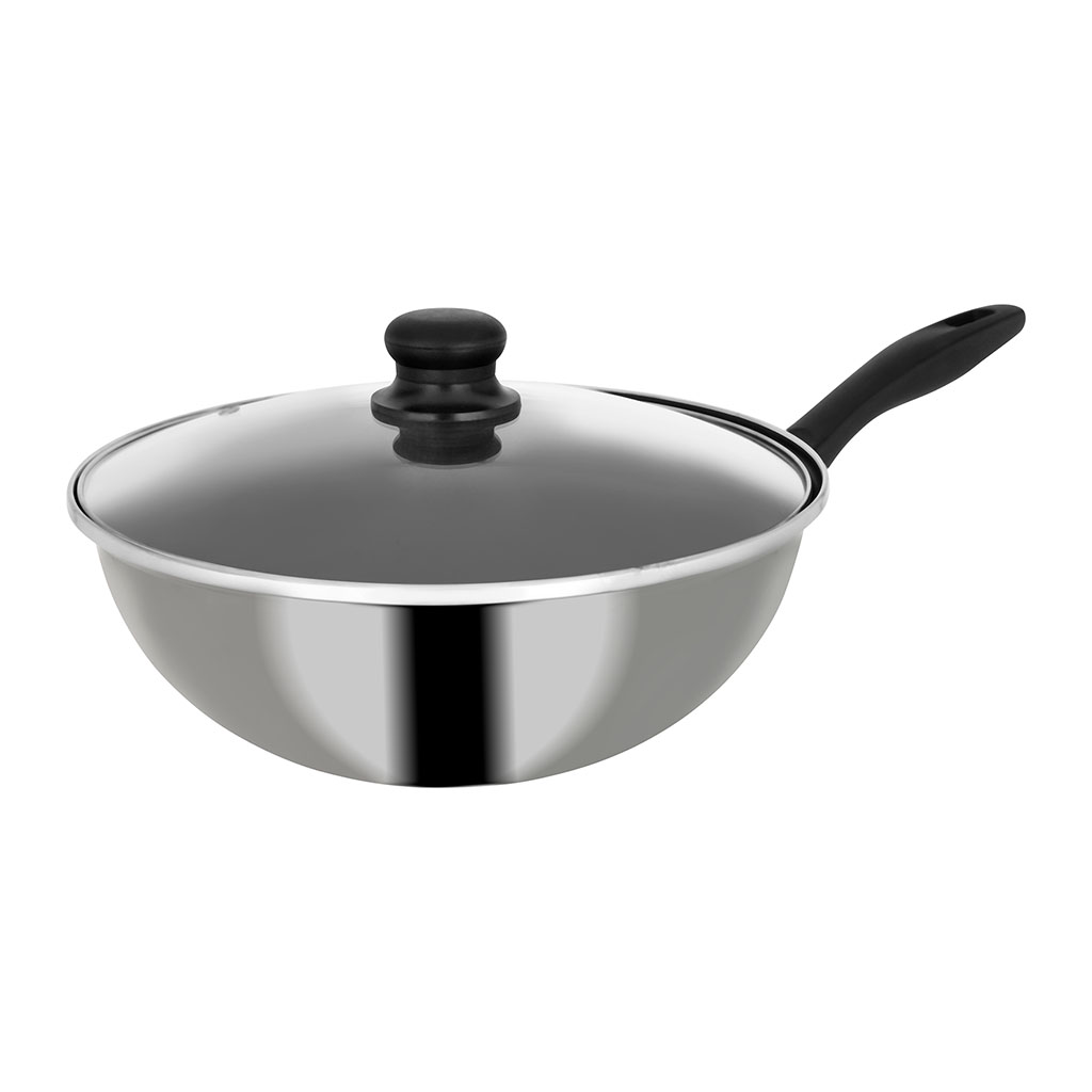 Wok TEMPO acier revêtement anti-adhérent D 28cm