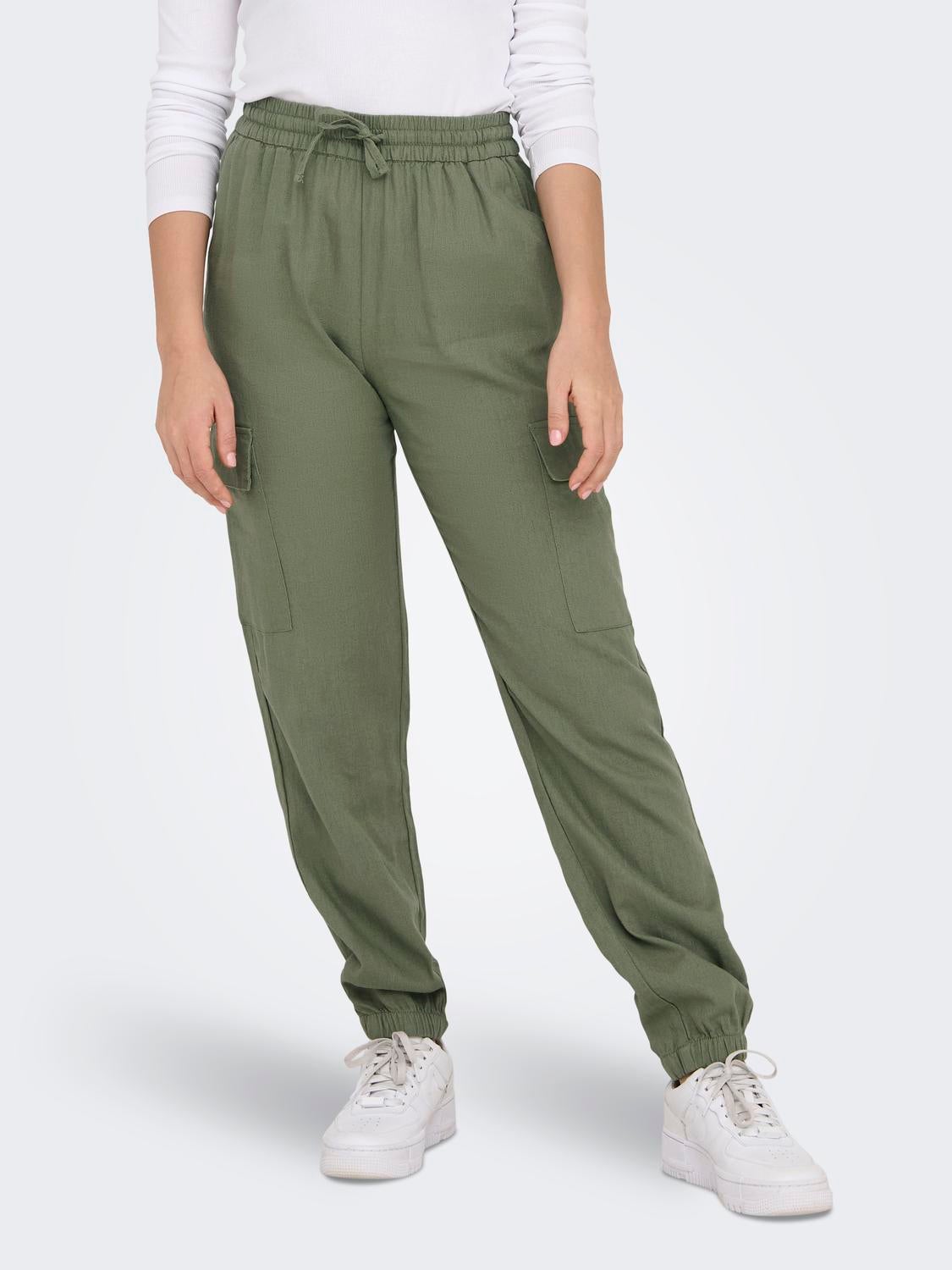 ONLCARO Mittlere Taille Cargo Schnitt Cargo-Hose Oil Green