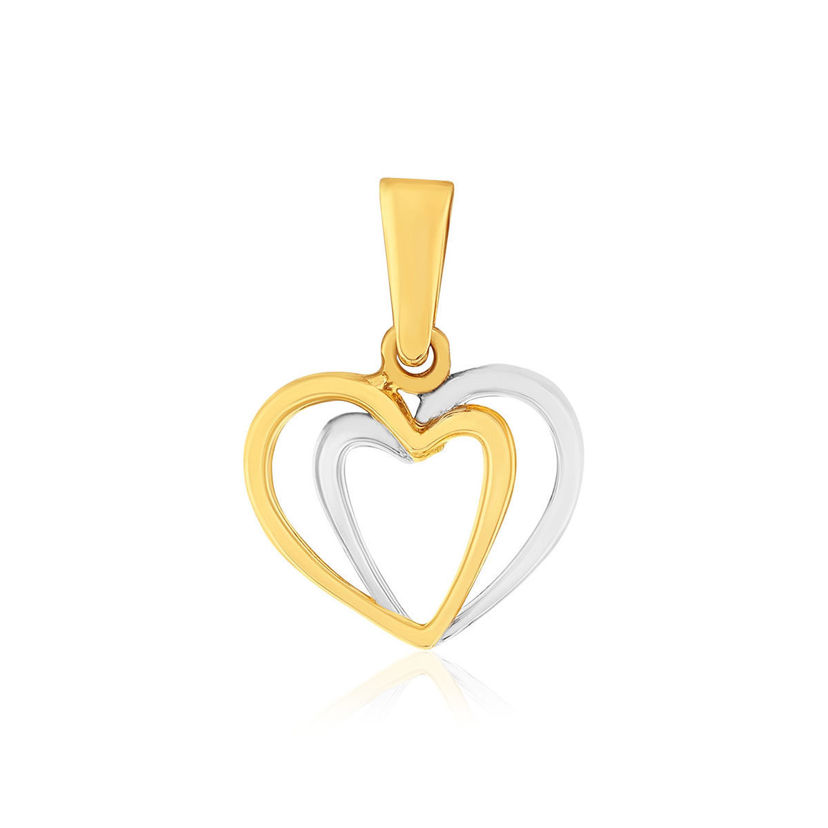 Pendentif or 375 2 tons coeur