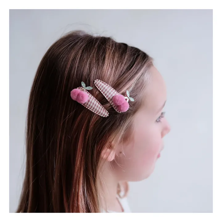 Mimi & Lula Lot 2 Barrettes Cherry Vichy | Rouge