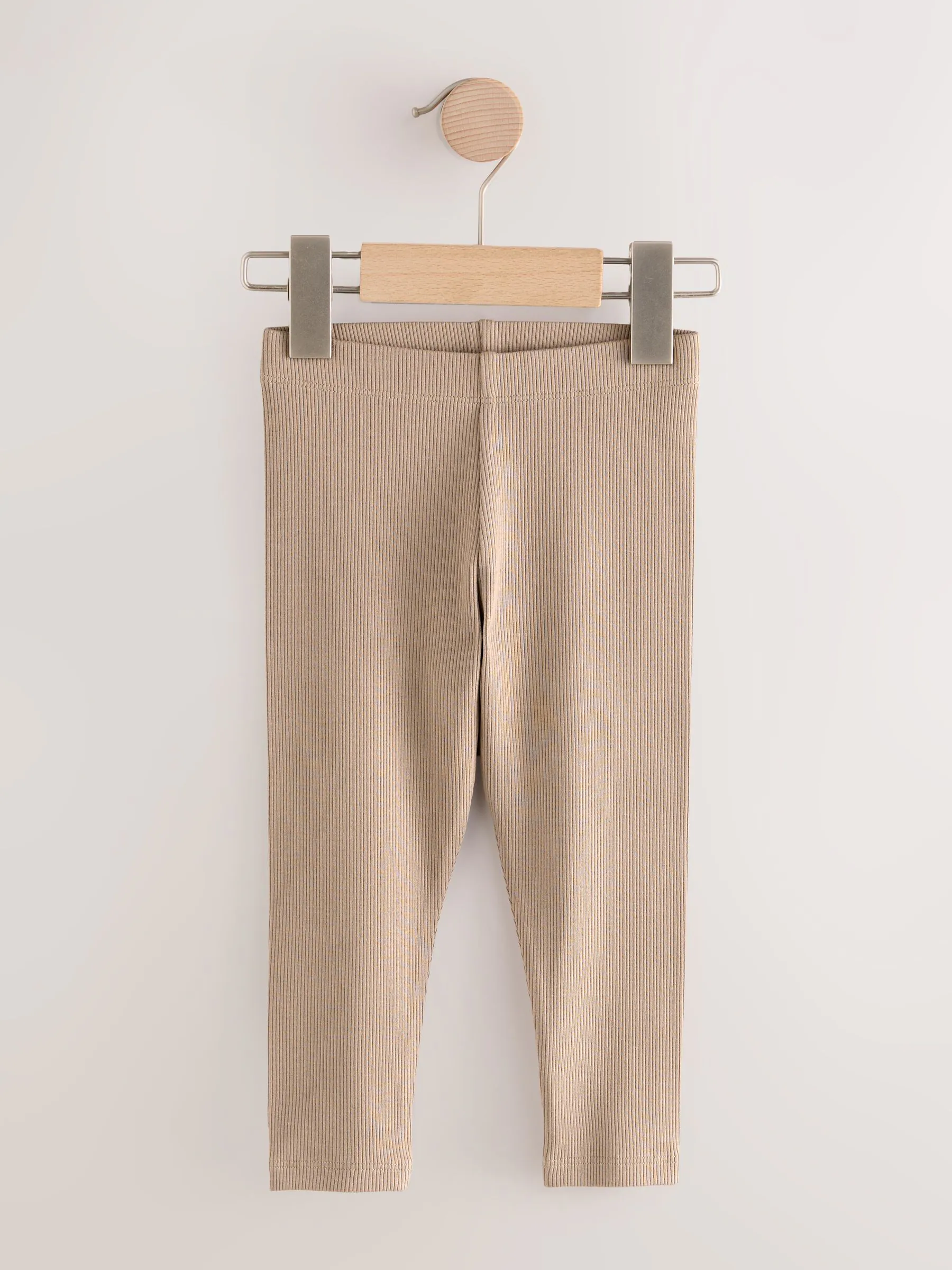 Zwart/Wit/Khaki groen - Verpakking van 5 geribbelde Leggings (3mnd -7jr)