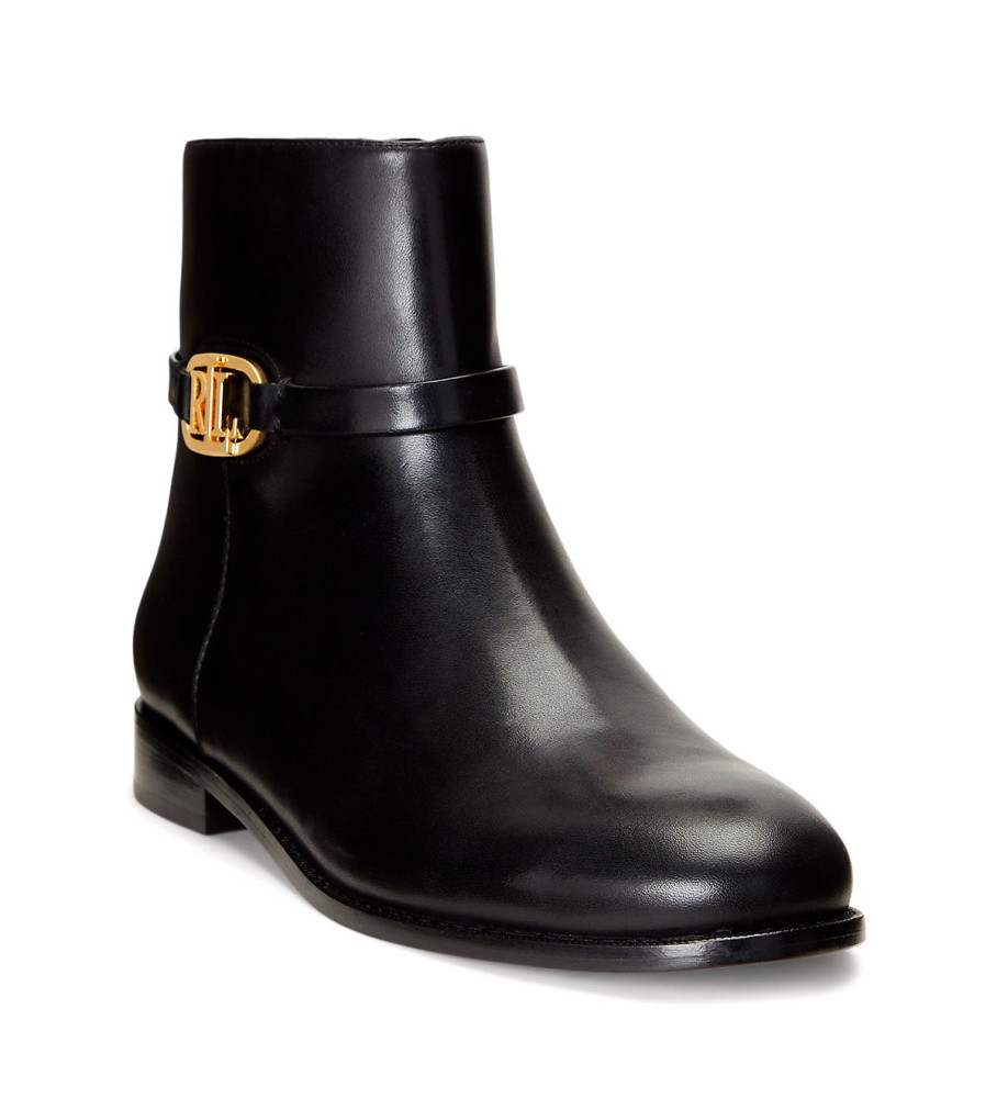 Botas de tornozelo Ralph Lauren Briela em couro preto
