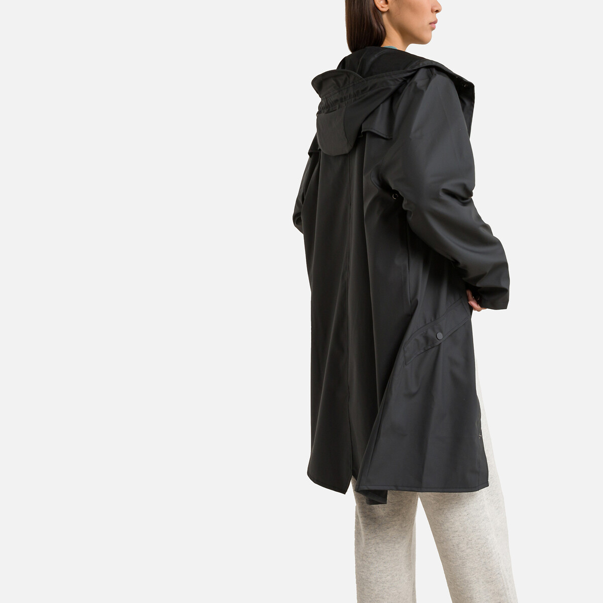 RAINS<br>Jaqueta impermeável unissex com capuz, Jaqueta Mi-Long