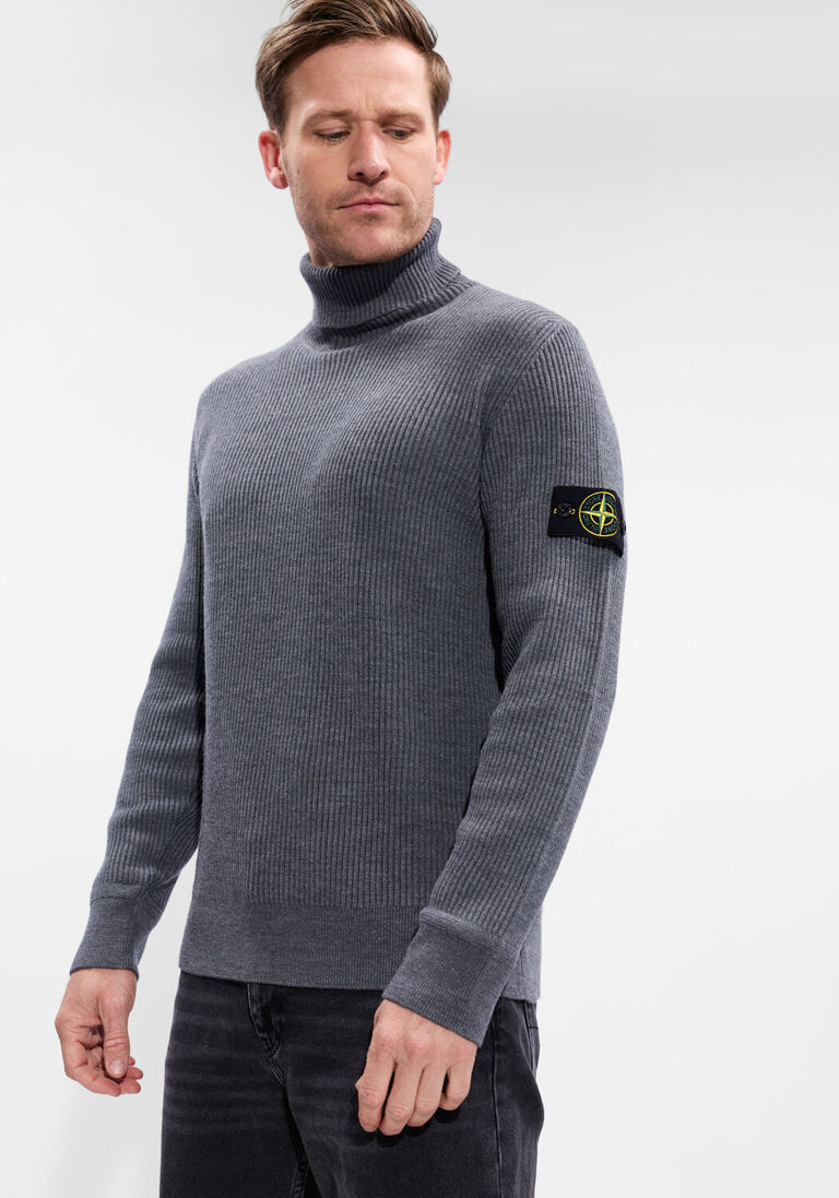 donkergrijze stone island trui t neck