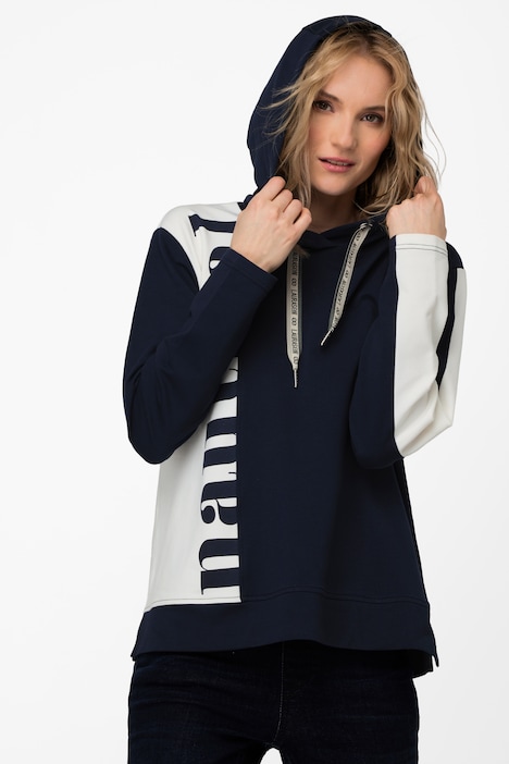 Hoodie, Sweater, Colorblocking, Statement Print, Kapuze