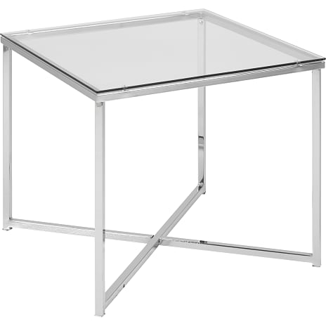Cross firkantet sofabord - klar glas