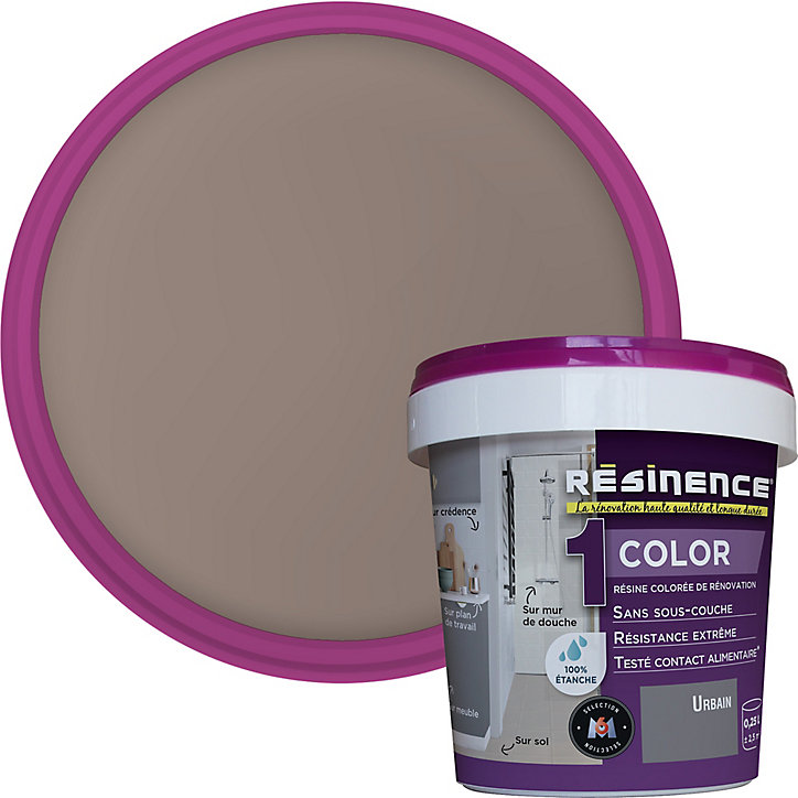 Résine multisupports Résinence Color gris urbain satin 250ml