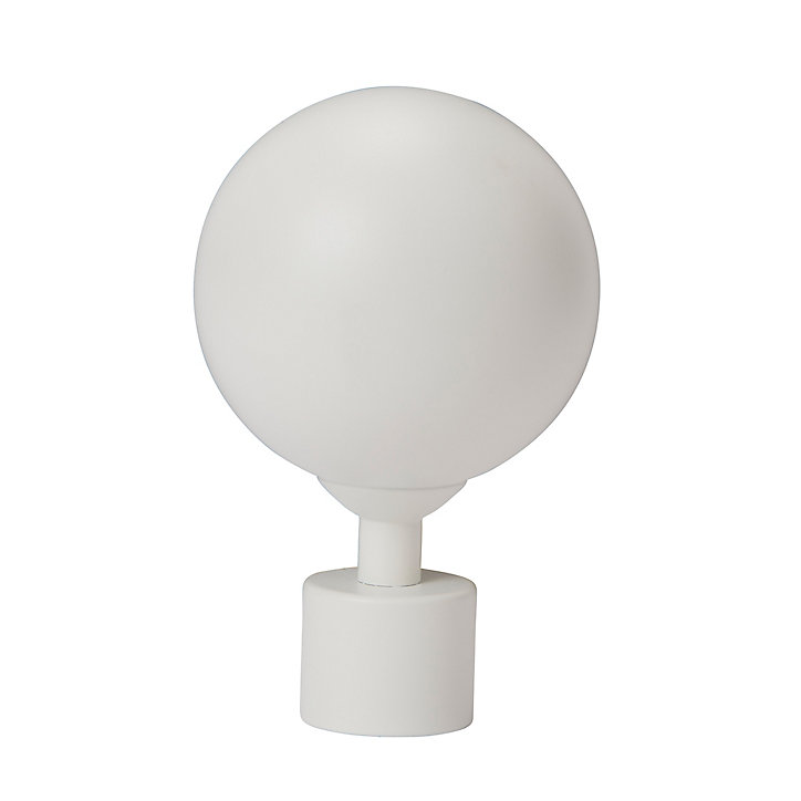 Embout boule pour barre à rideau blanc mat Ikaria blanc