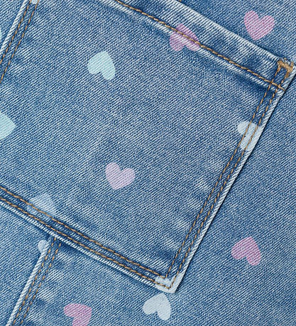 Name It Kleid - Short - NmfRosa - Medium+ Blue Denim/Hearts