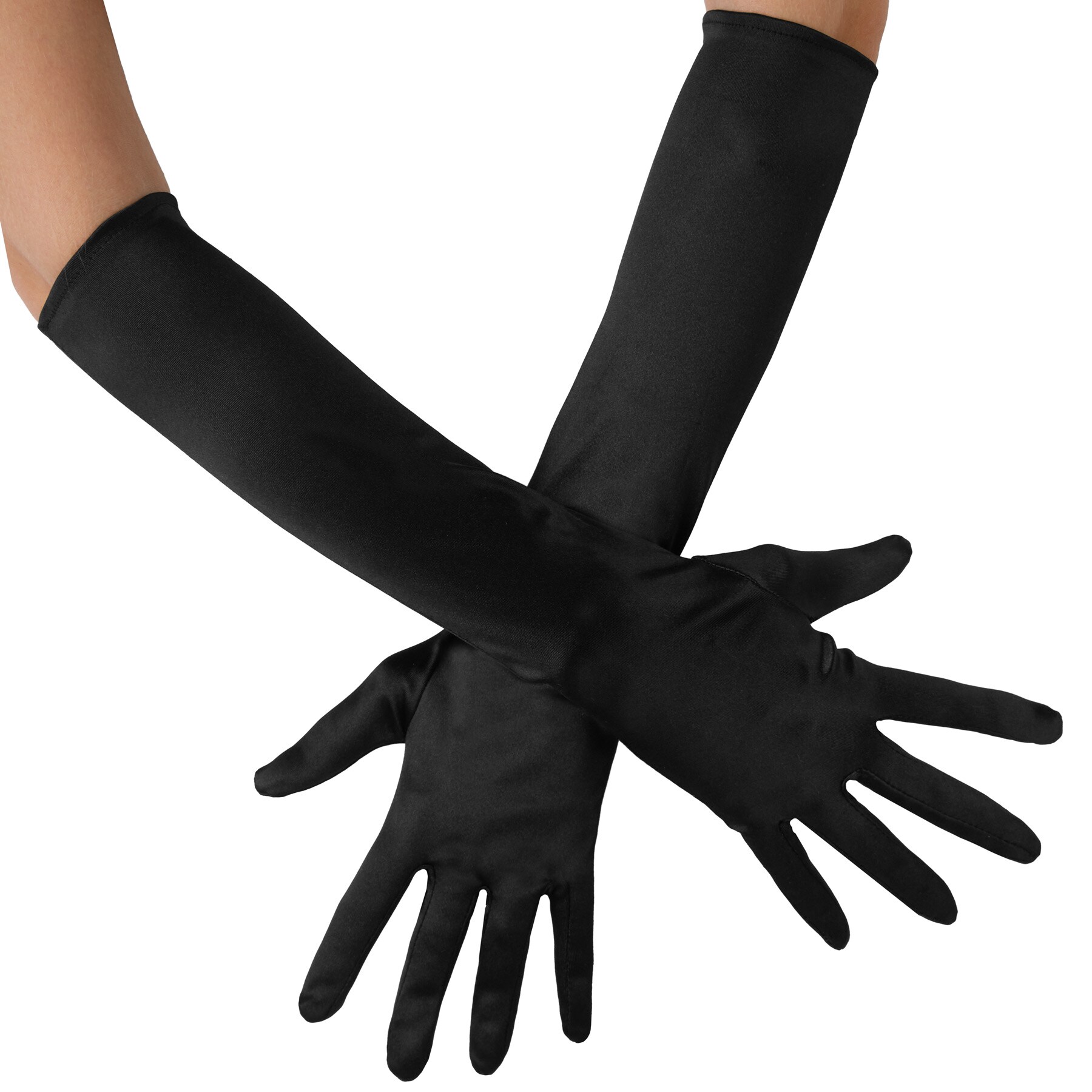 tectake® Lange Satin-Handschuhe