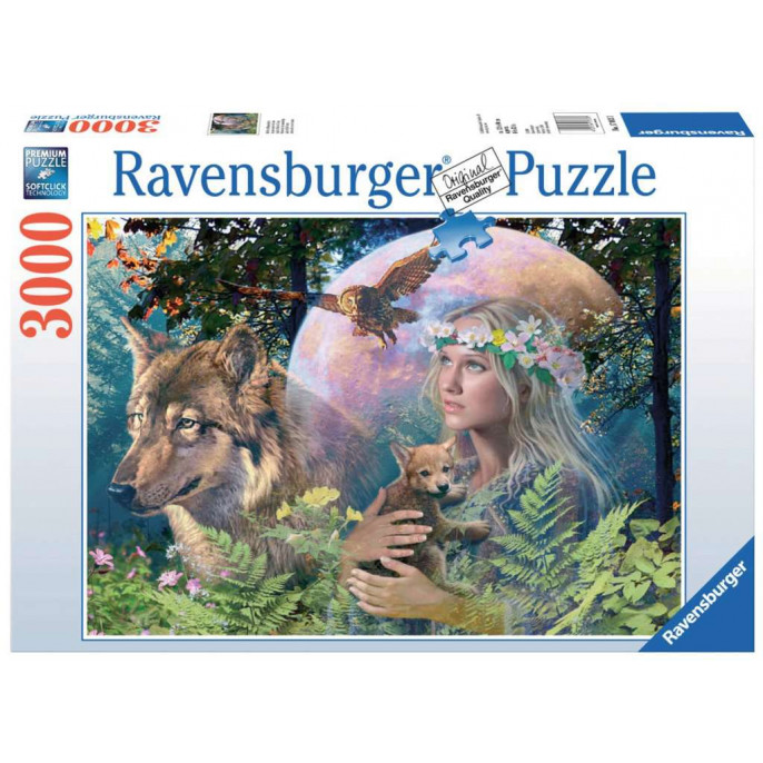 Puzzle : 3000 pièces - Loups au clair de lune