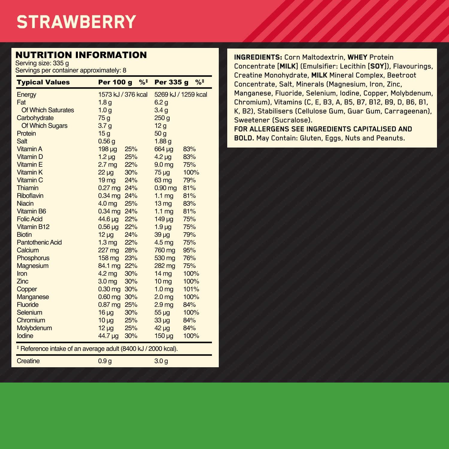 Optimum Nutrition Serious Mass 2721 g Strawberry