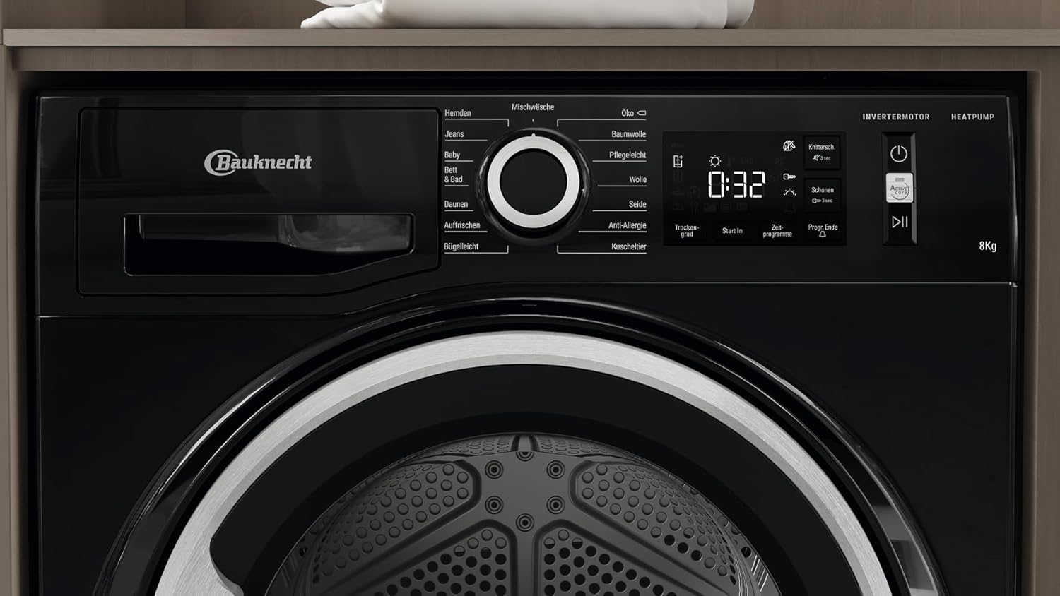 Bauknecht BB M11 8X3SK DE Kondenstrockner- 8 kg-Inverter Motor- EasyCleaning-Filter -Knitterschutz, schwarz
