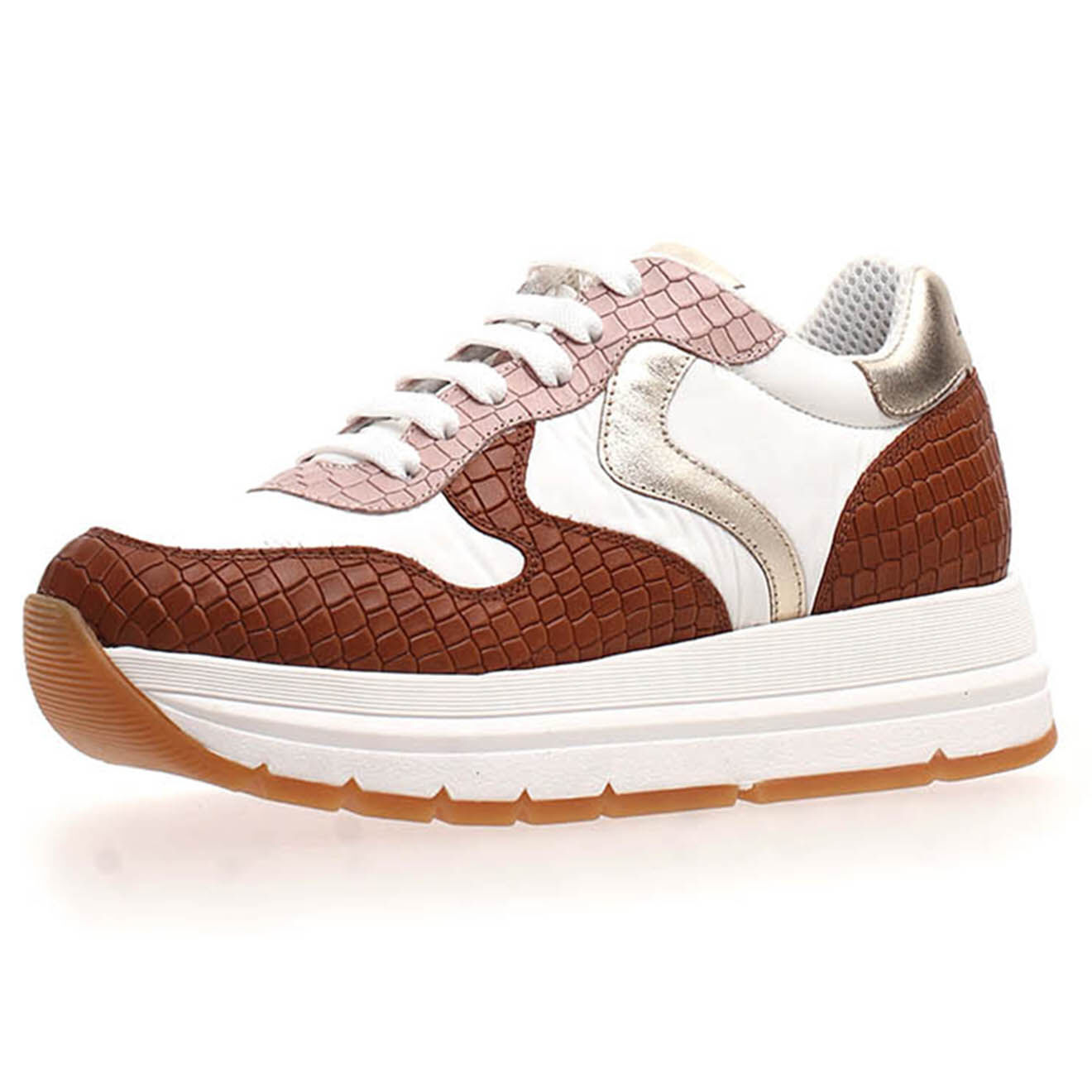 Voile Blanche Baskets en Cuir Maran multicolores