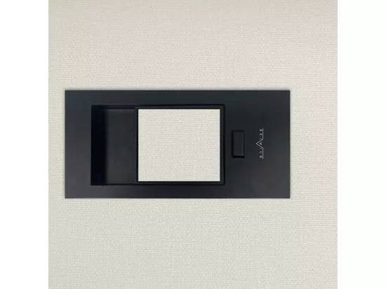 Bloc-porte pose fin de chantier collection Premium Miro avec poignée Exclusive noire, H.204 x l.73 cm, aspect textile perle, réversible