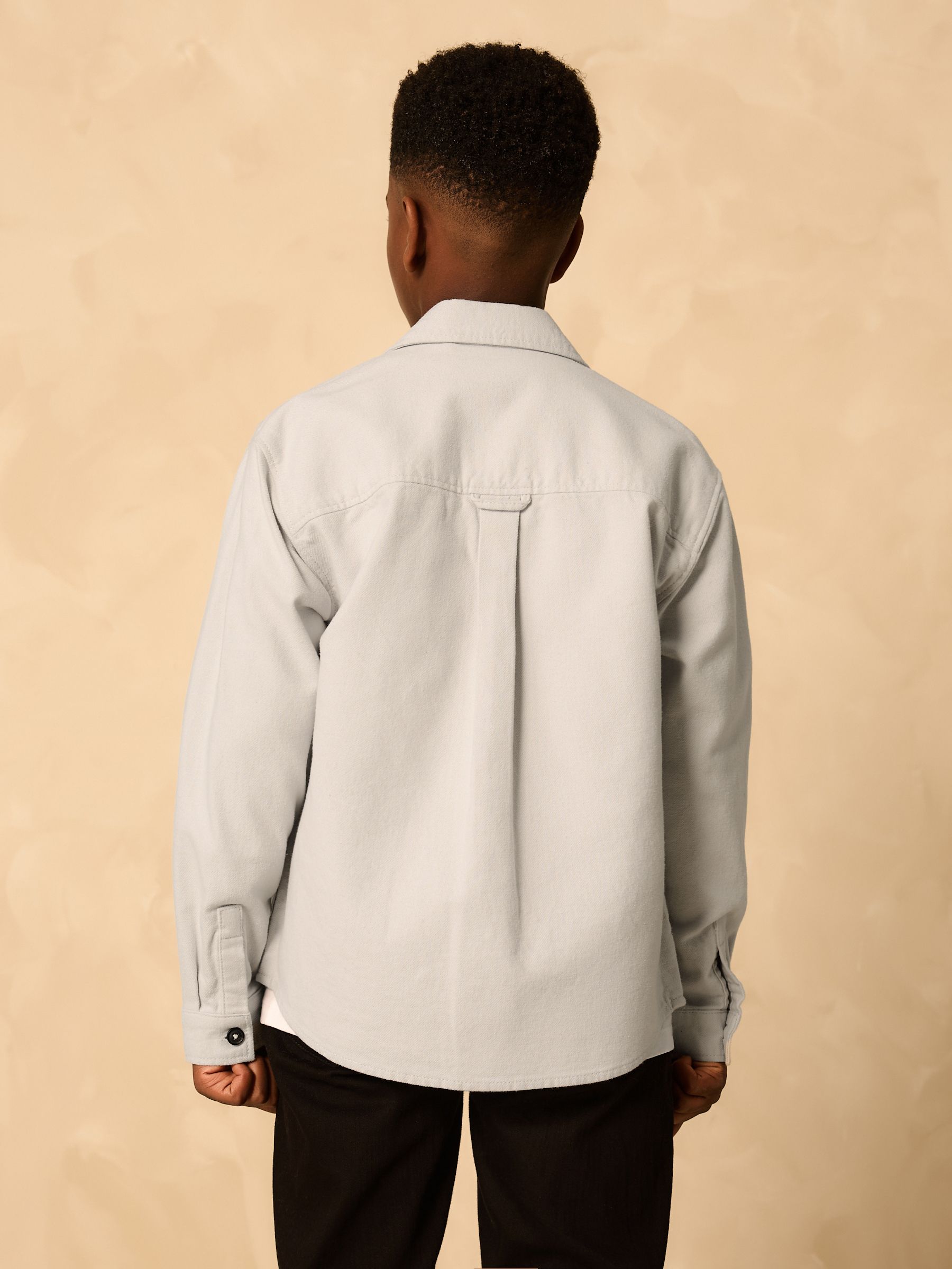 Lichtgrijs - Geborsteld overshirt (3-16jr)