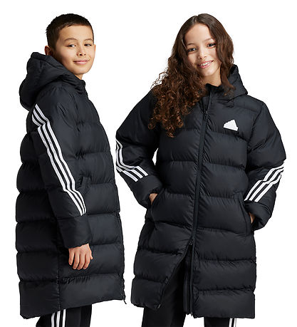 adidas Performance Dynefrakke - J FI 3S Parka - Sort m. Hvid