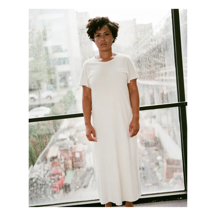 Baserange Robe T-Shirt Soie Sauvage | Ecru