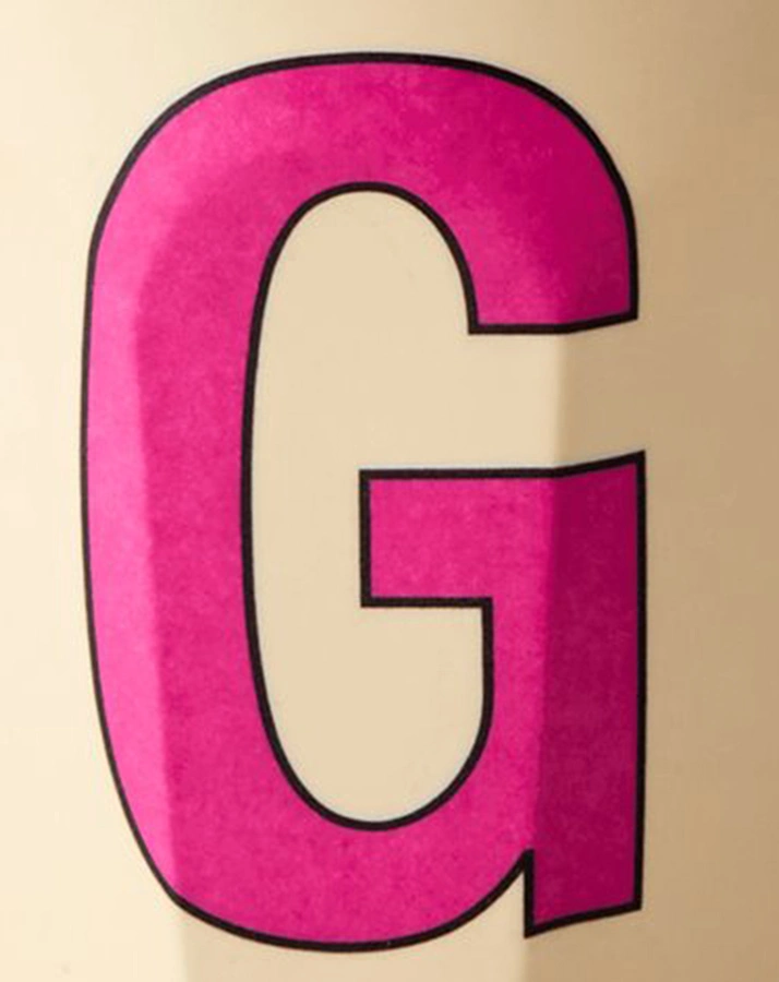 Melamin-Becher LETTER G - MEDIUM in pastel yellow