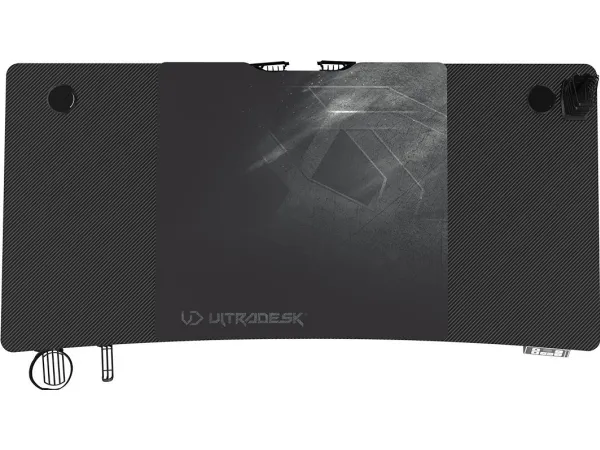 Ultradesk ULTRADESK gaming desk LEVEL V2, 140x68cm, 72-117cm, elektrisk justerbar, med XXL-musemåtte, hovedtelefon- og drikkeholder