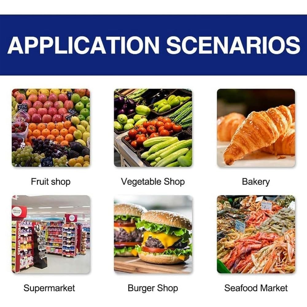 Balances d'impression d'étiquettes, balances numériques à codes-barres, double affichage avant arrière, 63 touches de raccourci for le pesage de supermarché/magasin de détail/entrep?t : Cuisine et Maison