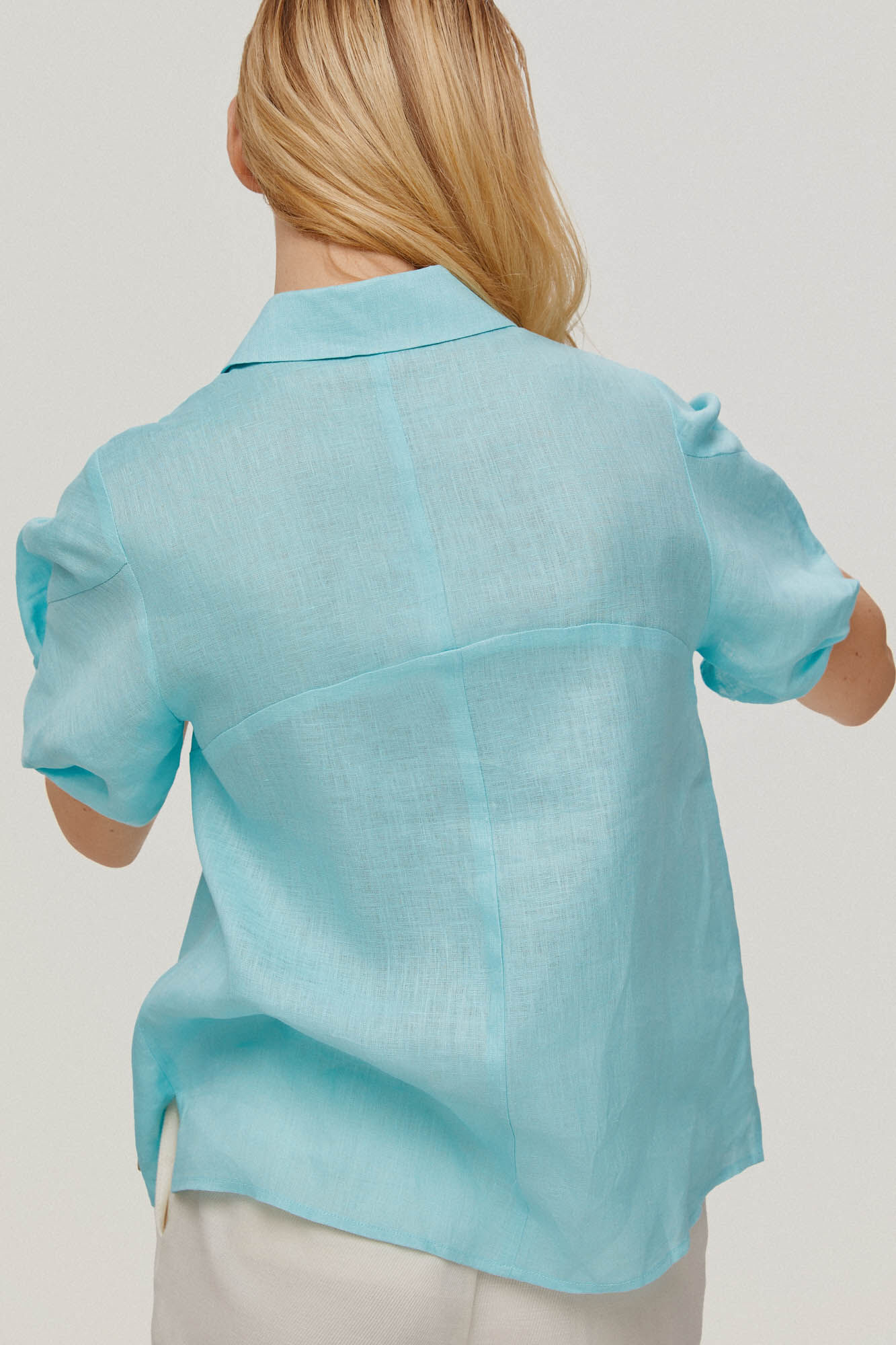 Blusa com detalhe de punho - Azul