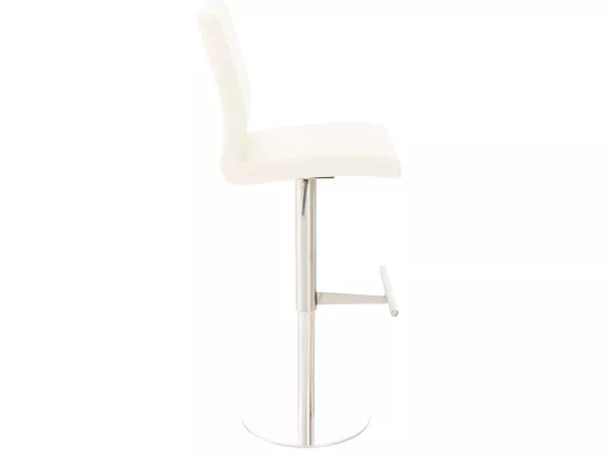 Lot de 2 Tabouret de bar - Similicuir & Acier inoxydable - Crème - Cadiz