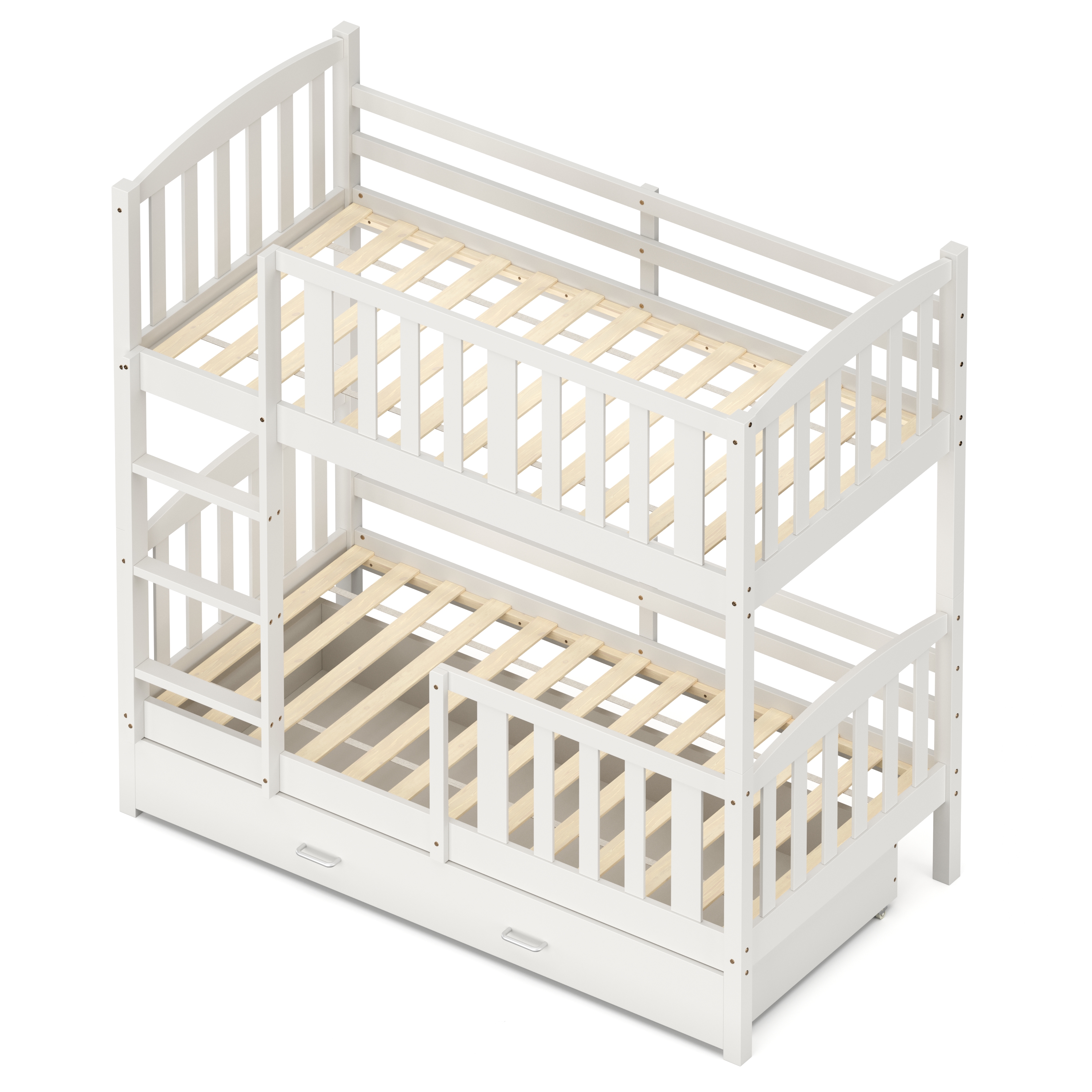 Etagenbett JOHNNY mit Stauraum 80 x 160 cm weiss