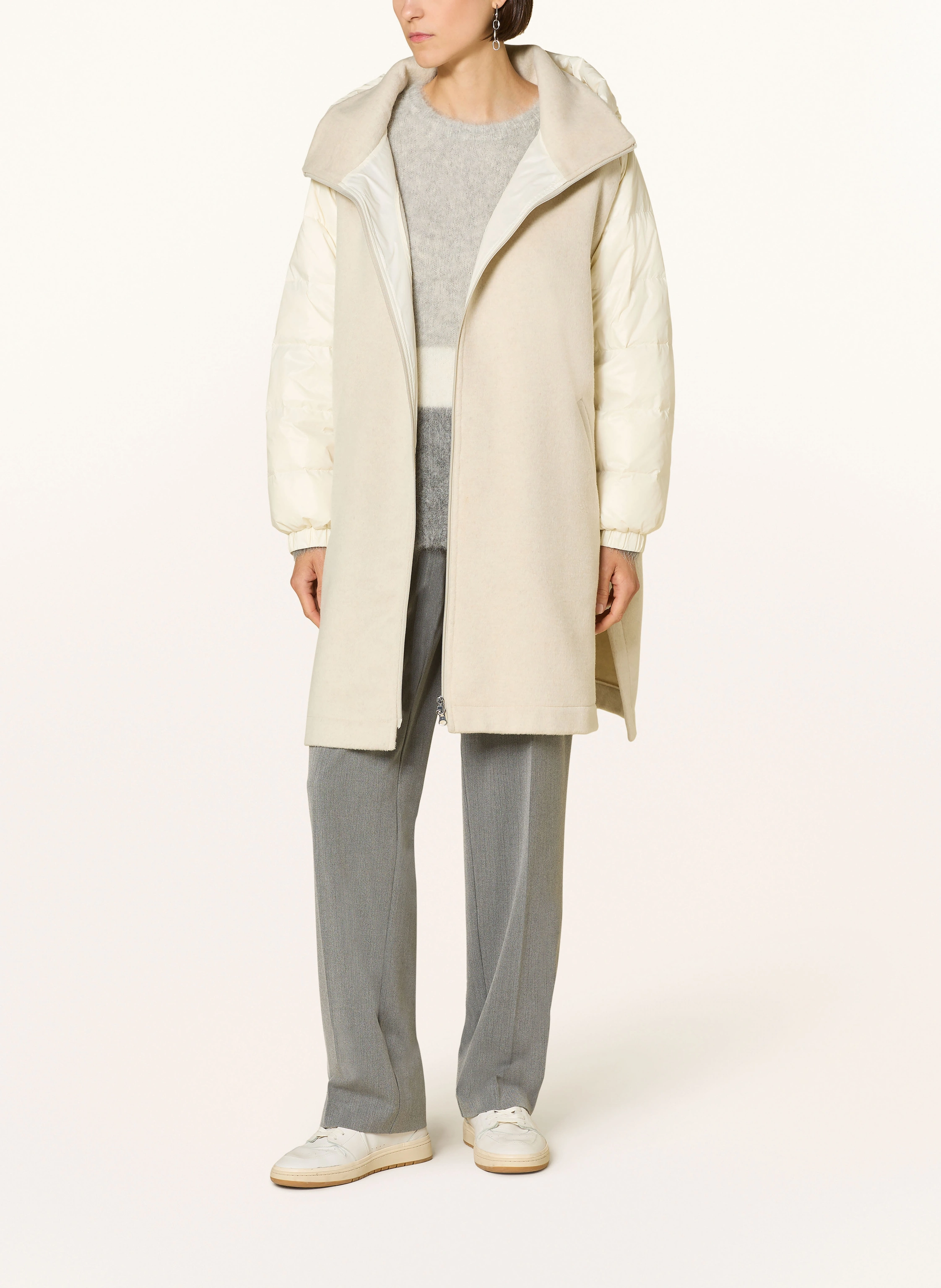 Grace Oversized-Mantel im Materialmix