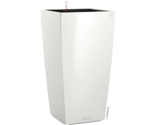 Lechuza Cubico 30 plantenbak complete set H 56 cm wit incl. zelfbewateringssysteem, planteninzet, substraat en waterniveau-indicator